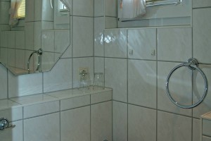 Badezimmer der Ferienwohnung vom Sonnenhus im Ostseebad Sellin auf der Insel Rügen